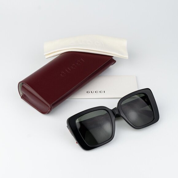 Gucci Women Sunglasses Black Grey Square GG1861S 001 NEW AUTHENTIC - Picture 9 of 12